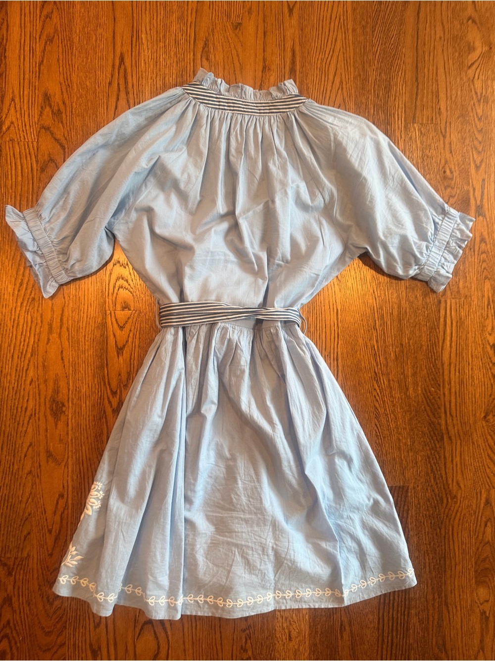 THML Light Blue v neck short sleeve short dress with Tie waist Small - Picture 2 of 8